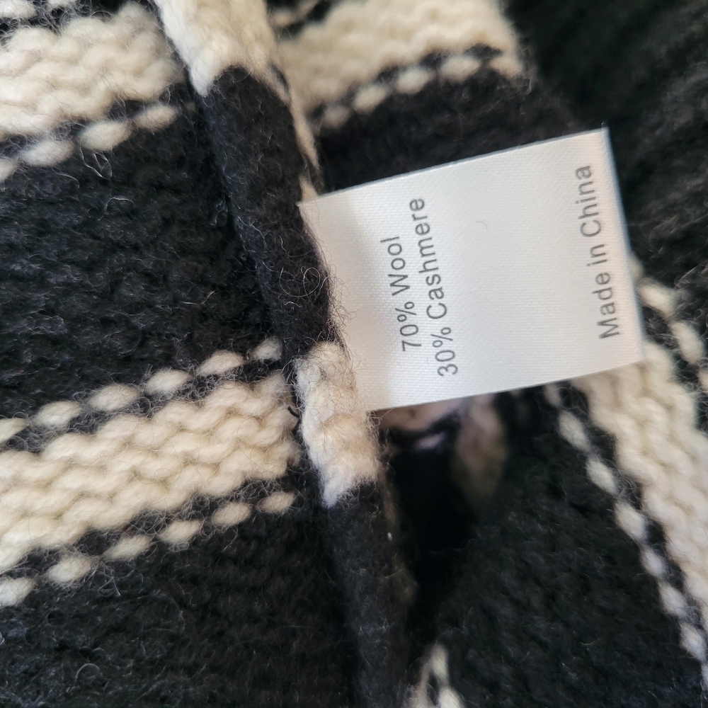 La Ligne New York Mini Marin Cropped Stripe Wool Cashmere Sweater Black XS - Picture 13 of 13